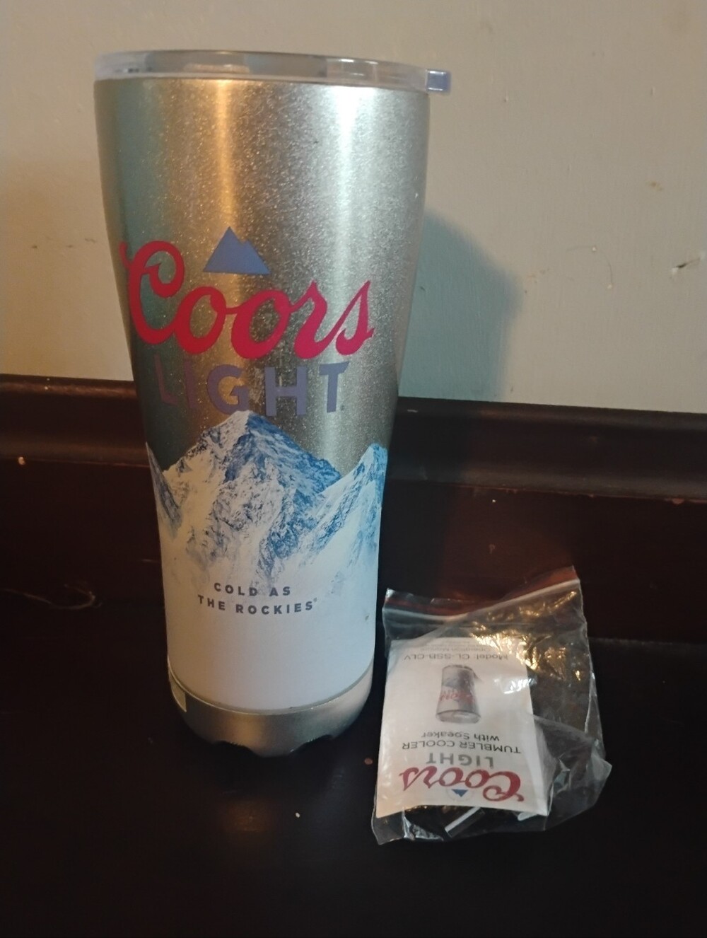 Coors Light Bluetooth Speaker Tumbler 16oz Stainless Steel Insulated Travel Cup